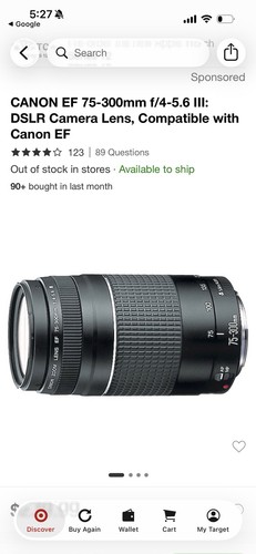Canon 300mm 5 - 75-300mm, f/4-5.6